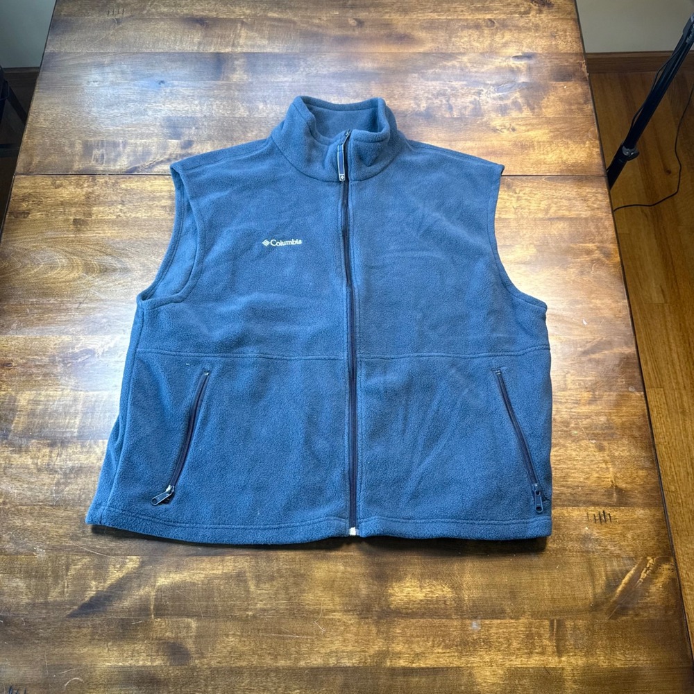 Columbia Product Type Mens XXL Blue Fleece Vest Full Zip Sleeveless Pocket